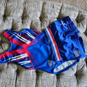 Youth girls leotard and shorts